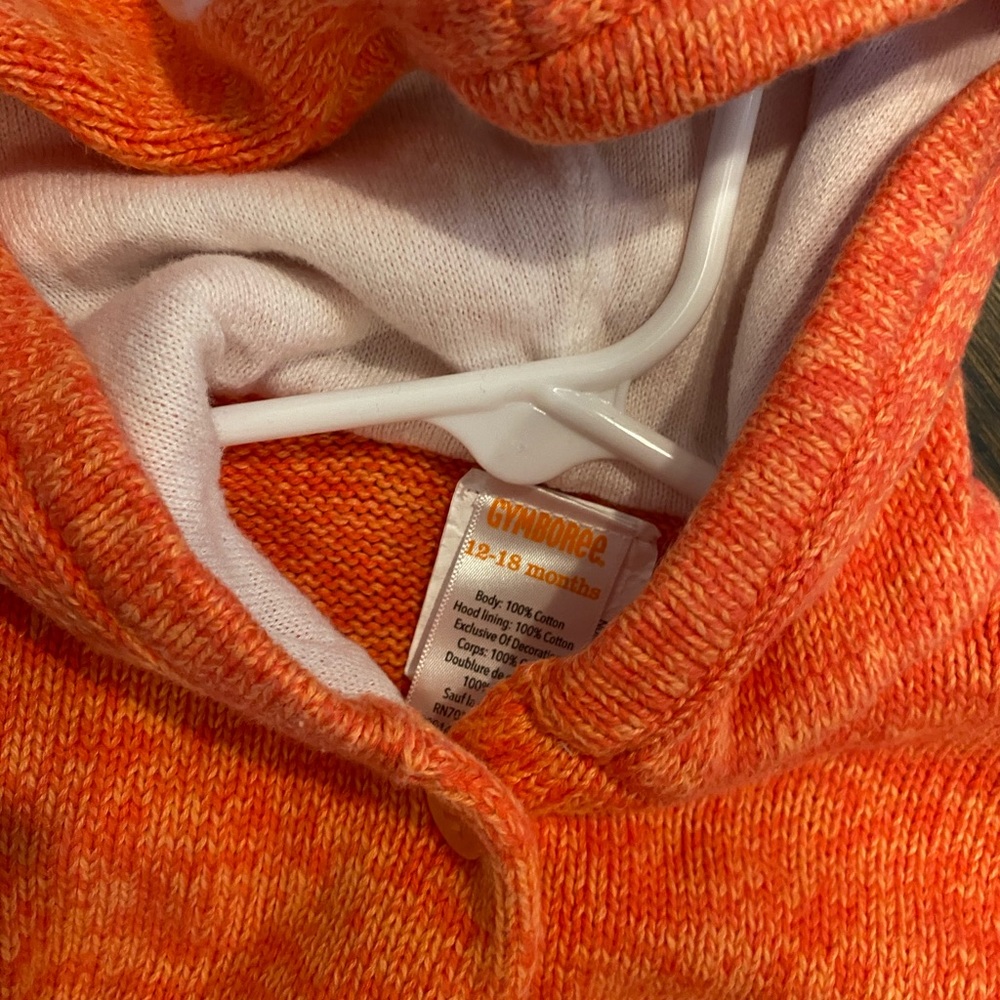 Gymboree Fox hooded sweater 12-18 months Gymboree Fall orange fairy tale forest - Picture 4 of 6